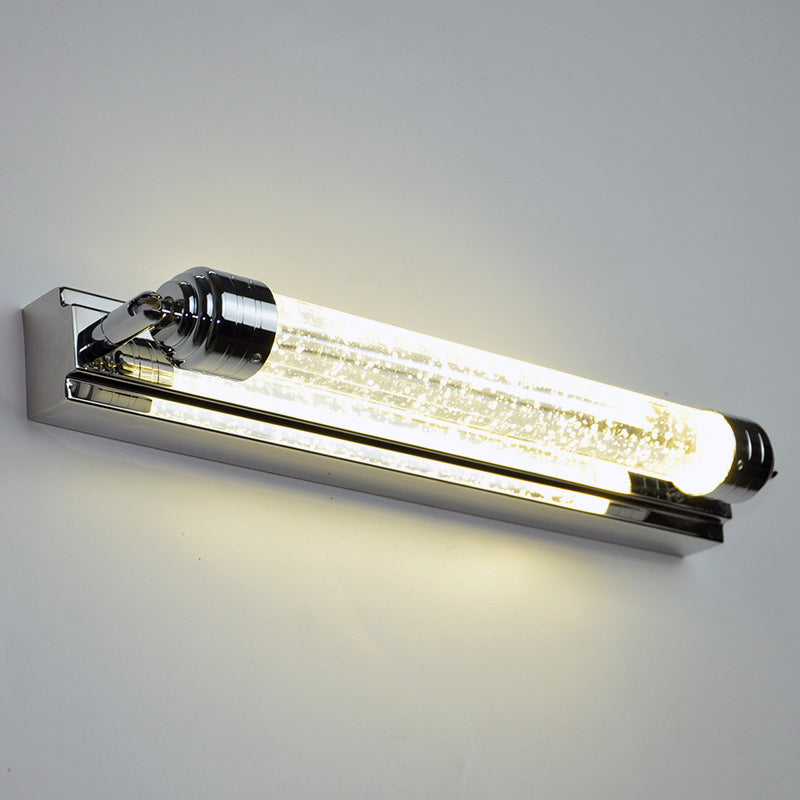 Sombra lineal de 1 luces mate de pared moderno espejo de cristal espejo de la pared lámpara de montaje en plata