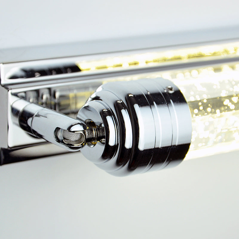 Sombra lineal de 1 luces mate de pared moderno espejo de cristal espejo de la pared lámpara de montaje en plata