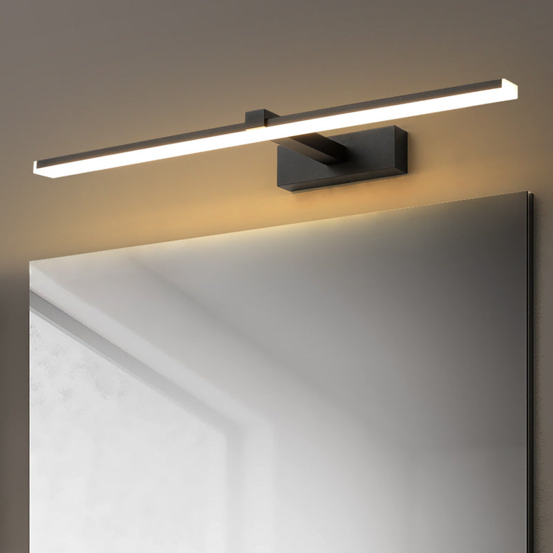Iluminación de pared de sombra lineal de metal estilo moderno de 1 luces de montura de pared de espejo de 1 luces
