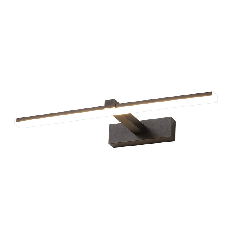 Iluminación de pared de sombra lineal de metal estilo moderno de 1 luces de montura de pared de espejo de 1 luces