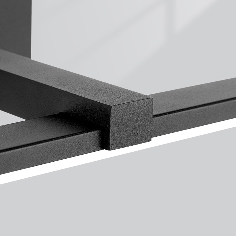 Iluminación de pared de sombra lineal de metal estilo moderno de 1 luces de montura de pared de espejo de 1 luces