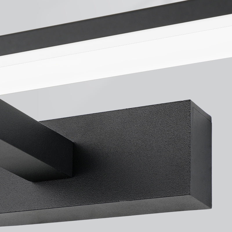 Iluminación de pared de sombra lineal de metal estilo moderno de 1 luces de montura de pared de espejo de 1 luces