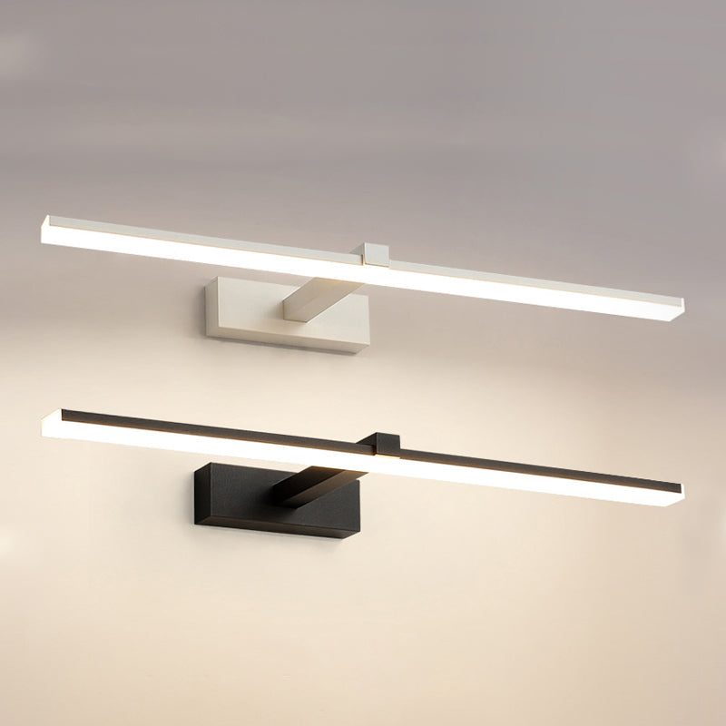 Iluminación de pared de sombra lineal de metal estilo moderno de 1 luces de montura de pared de espejo de 1 luces