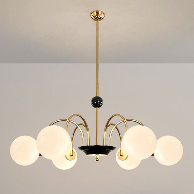 Contemporary Style Spherical Shape Chandelier Lights Glass Chandelier Lighting in Silver