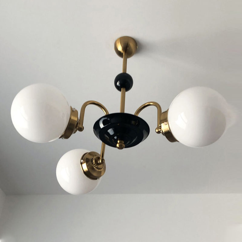 Contemporary Style Spherical Shape Chandelier Lights Glass Chandelier Lighting in Silver