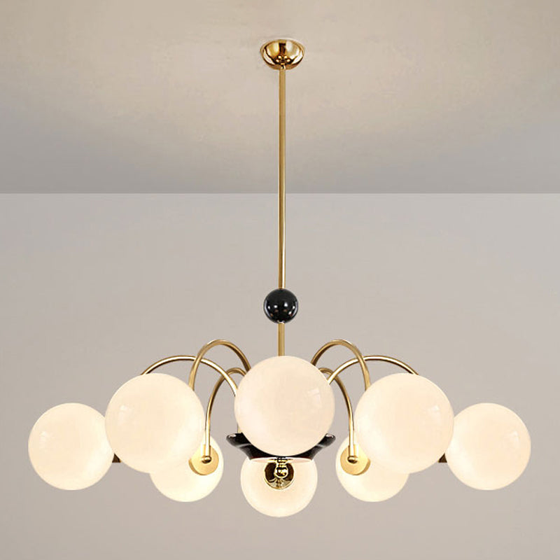 Contemporary Style Spherical Shape Chandelier Lights Glass Chandelier Lighting in Silver