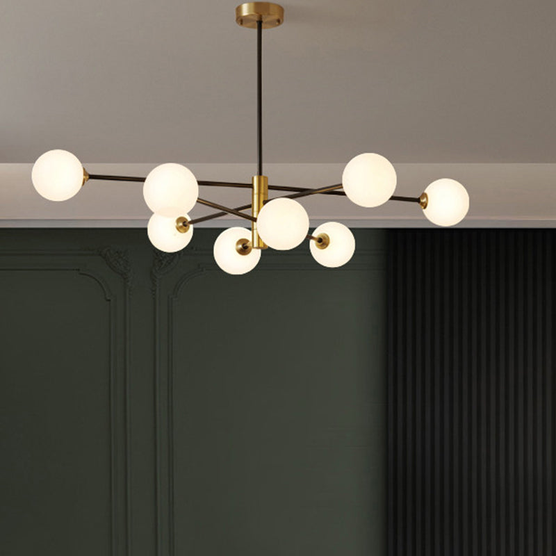 Contemporary Style Spherical Shape Chandelier Lights Glass 8 Light Chandelier Lighting