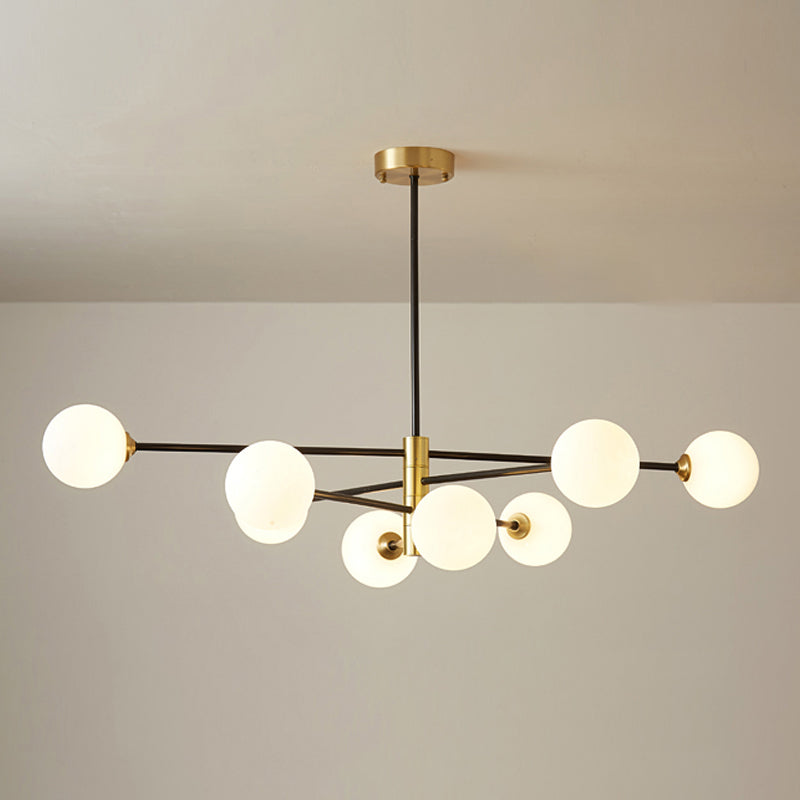 Contemporary Style Spherical Shape Chandelier Lights Glass 8 Light Chandelier Lighting