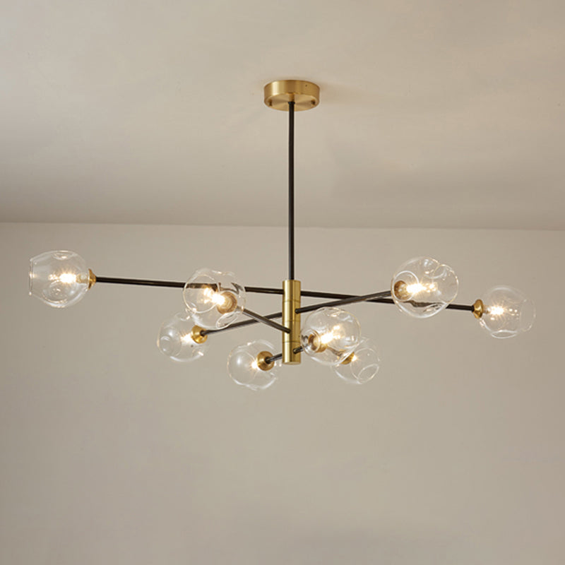 Contemporary Style Spherical Shape Chandelier Lights Glass 8 Light Chandelier Lighting