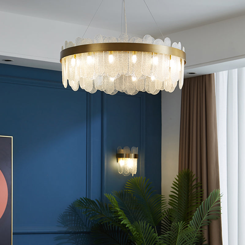 Moderno lampadario geometrico di vetro a sospensione creativo per soggiorno per soggiorno
