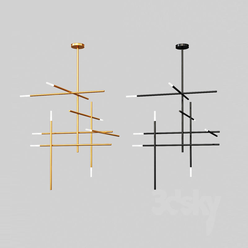 Modern Characteristic LED Pendant Light Plastic Linear Chandelier for Living Room