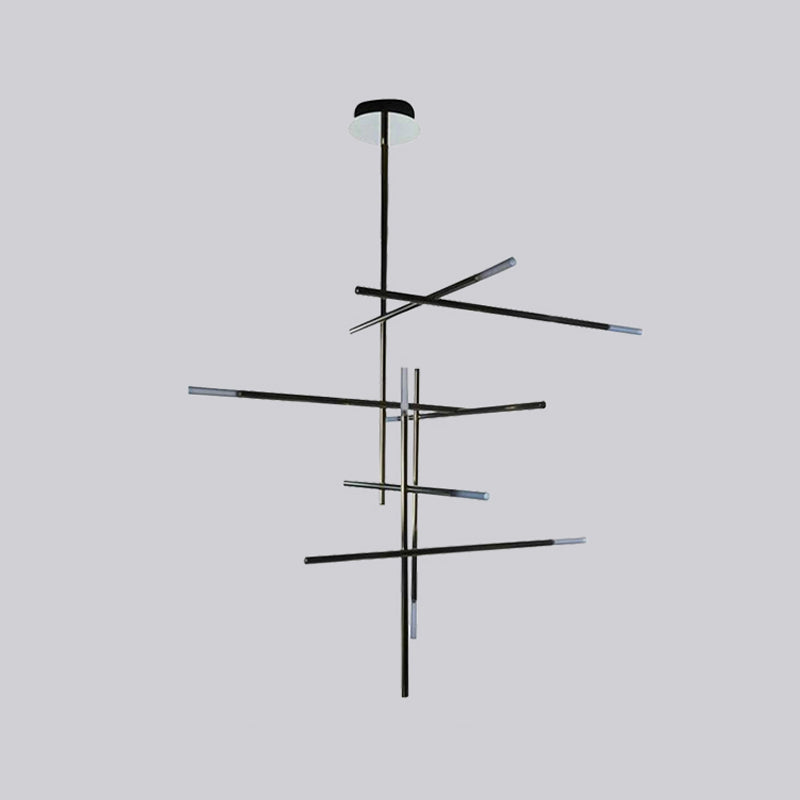 Modern Characteristic LED Pendant Light Plastic Linear Chandelier for Living Room