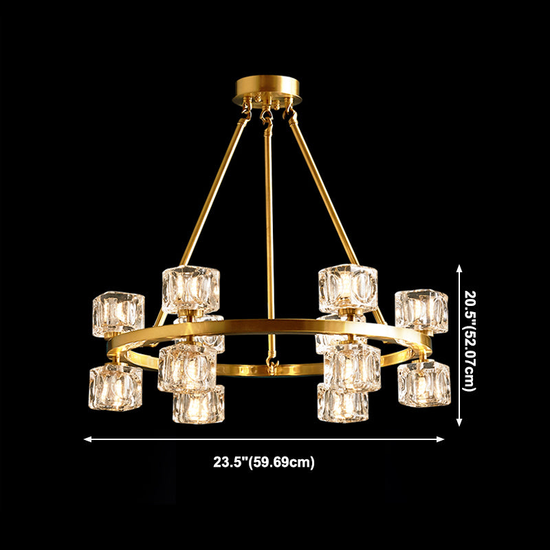 Lampadario geometrico di cristallo a sospensione nordica moderna per sala da pranzo