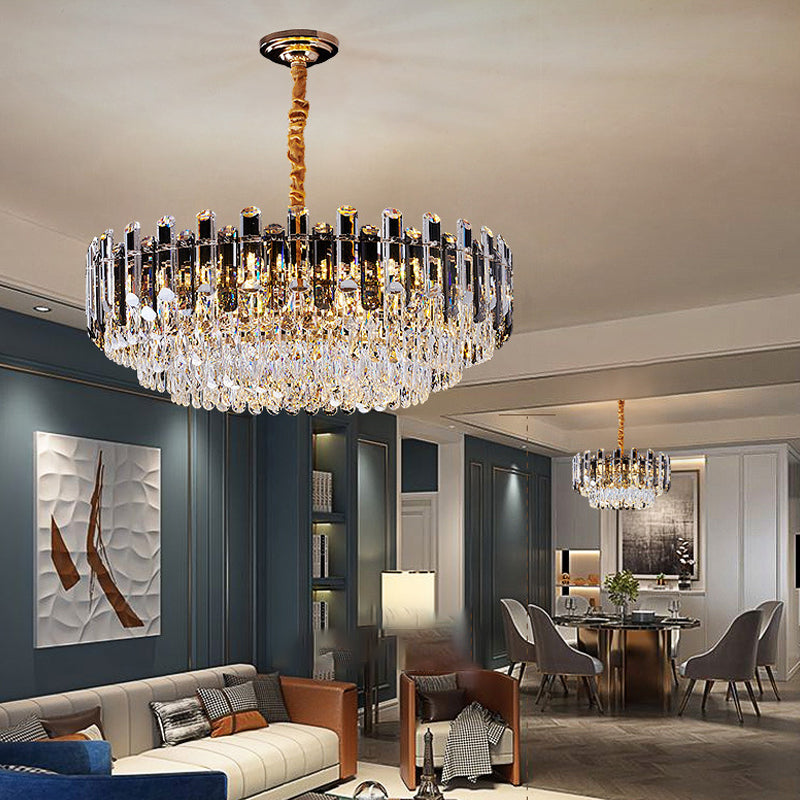 Eigentijdse stijl geometrie vorm kroonluchter lichten kristallen hangende lichten