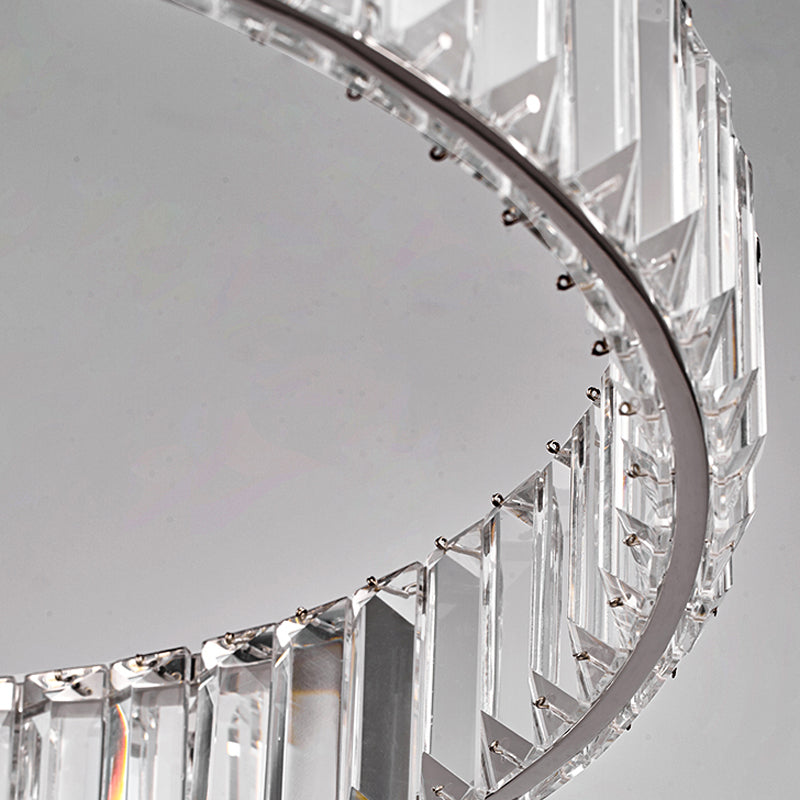 Moderno semplice lampadario a LED Crystal Circular Pendant Light per camera da letto