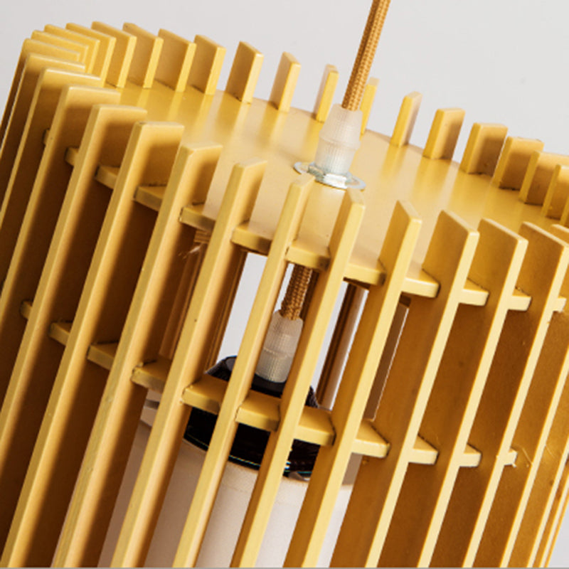 Modern Creative Creative Creative Light Legno Cilindrico lampada sospesa per gli spazi interni