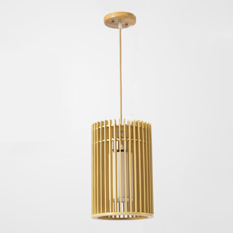 Modern Creative Creative Creative Light Legno Cilindrico lampada sospesa per gli spazi interni