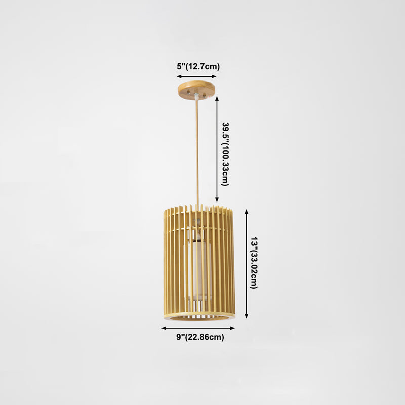 Modern Creative Creative Creative Light Legno Cilindrico lampada sospesa per gli spazi interni