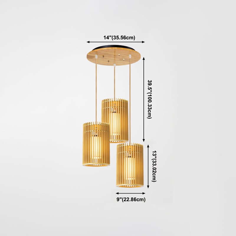 Modern Creative Creative Creative Light Legno Cilindrico lampada sospesa per gli spazi interni