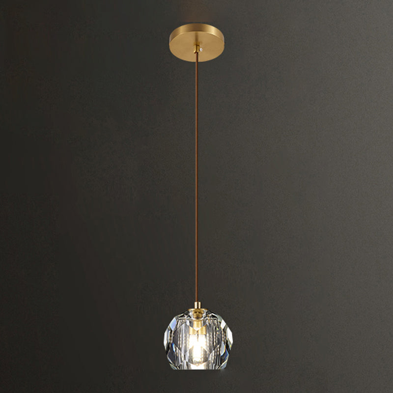 Crystal Globe hangende lamp in moderne artistieke stijl koperen hanglamp voor eetkamer