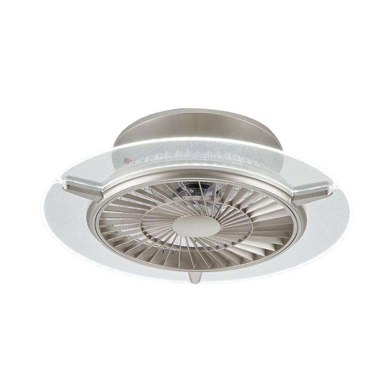 Gold/Silber -LED -Deckenlüfter Beleuchtung Modernismus Metall Rund/Sechseck Semi Flushmount für Wohnzimmer, 23,5 "breit