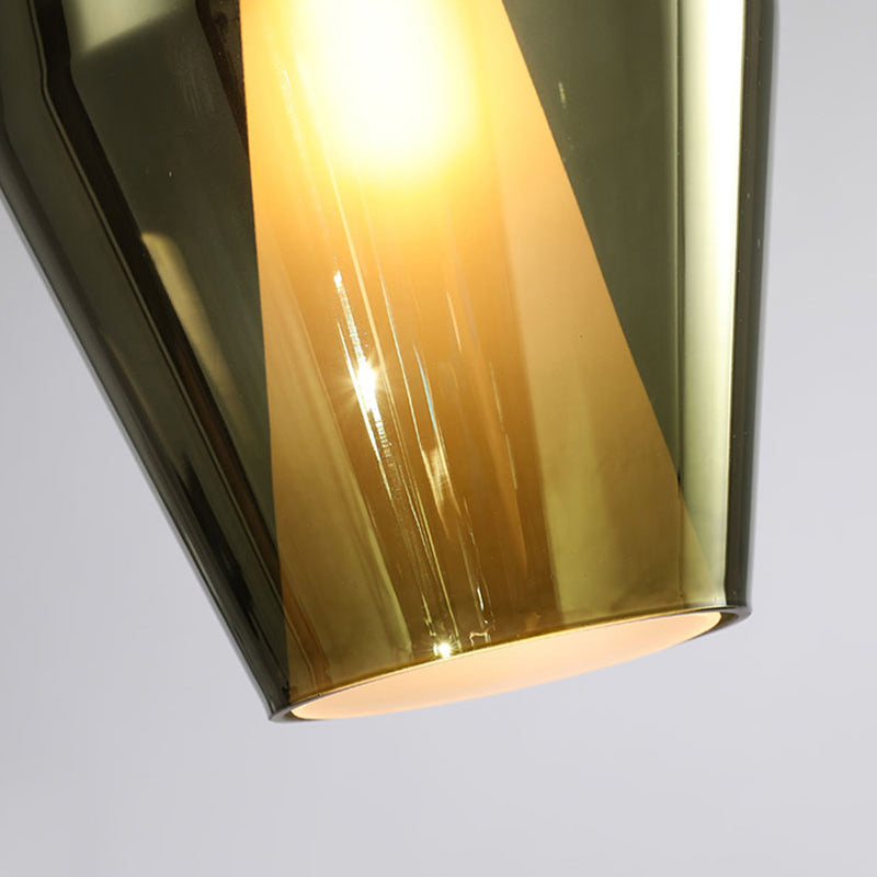 Light geometrica di ferro laccata a sospensione moderna a sospensione artistica con tonalità in vetro smerigliato