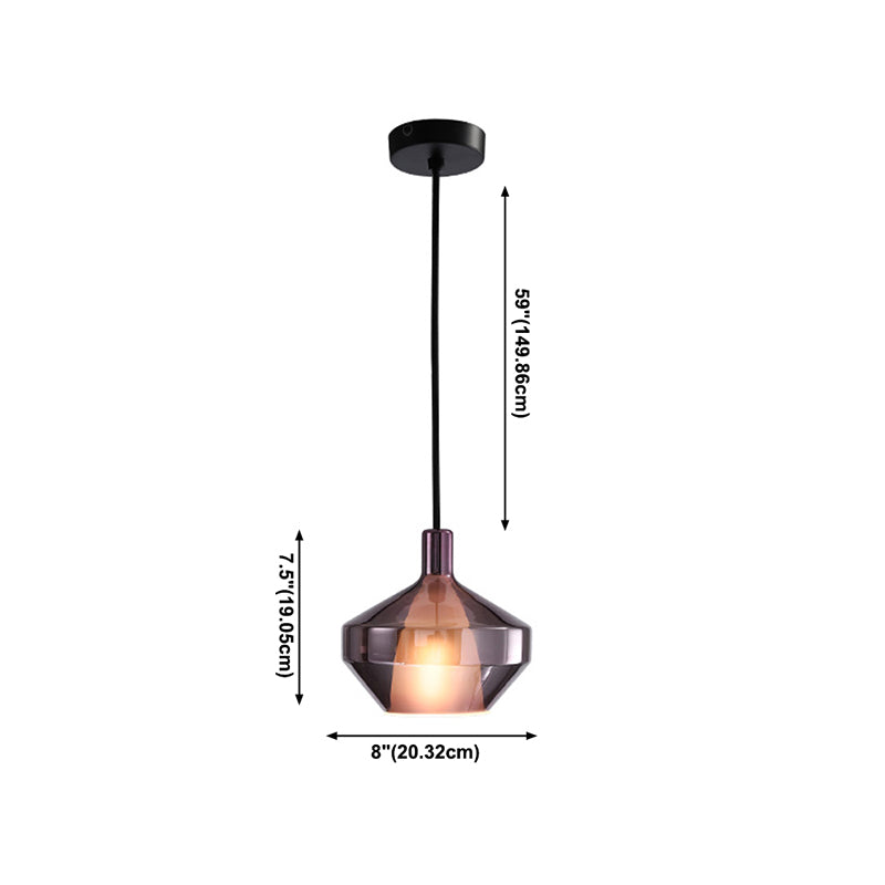 Light geometrica di ferro laccata a sospensione moderna a sospensione artistica con tonalità in vetro smerigliato