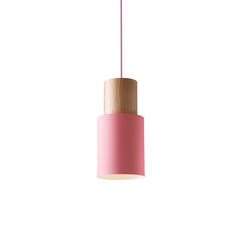 Modern Nordic Macaron Hanging Lamping Alluminio Cilindrico Light Penderant per spazi interni