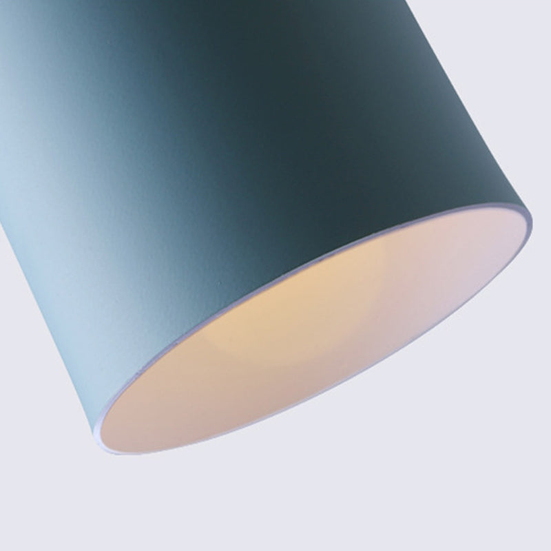Modern Nordic Macaron Hanging Lamping Alluminio Cilindrico Light Penderant per spazi interni