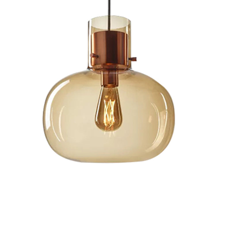 Luce a sospensione a tamburo di vetro in stile moderno in stile creativo lampada sospesa per spazi interni