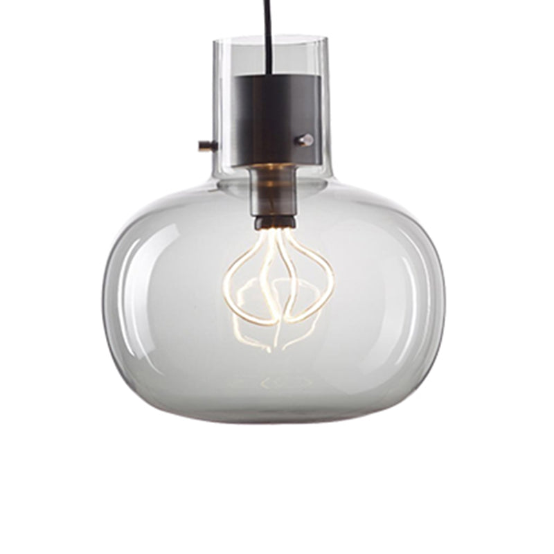 Glass Drum Pendant Light in Modern Creative Style Wrought Iron Hanging Lamp for Interior Spaces