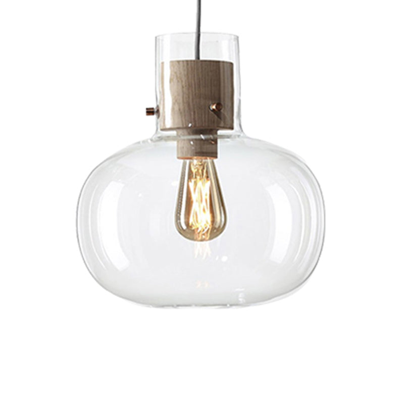 Glass Drum Pendant Light in Modern Creative Style Wrought Iron Hanging Lamp for Interior Spaces