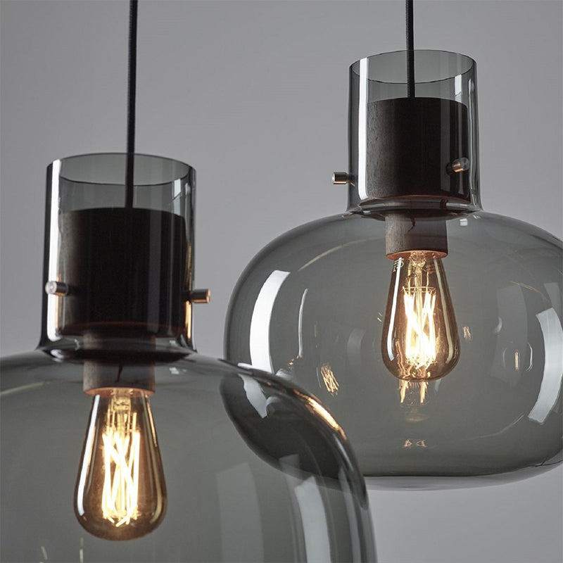 Glass Drum Pendant Light in Modern Creative Style Wrought Iron Hanging Lamp for Interior Spaces