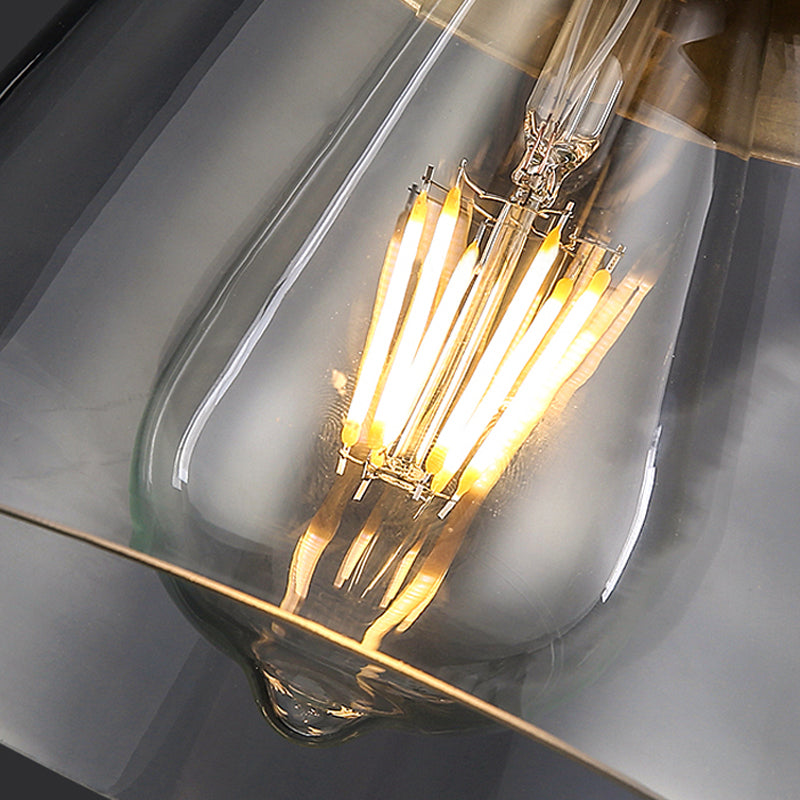 Glazen bronzen hangende lamp in moderne luxe stijl koper afgeknotte kegel hanger licht voor eetkamer