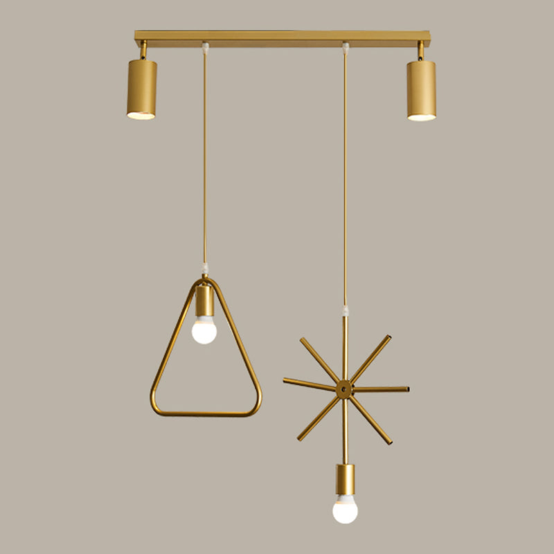 Gold Island Lights Contemporary Metal Island Ideas para cocina