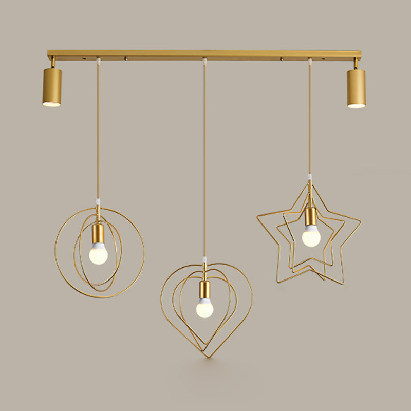 Gold Island Lights Contemporary Metal Island Ideas para cocina
