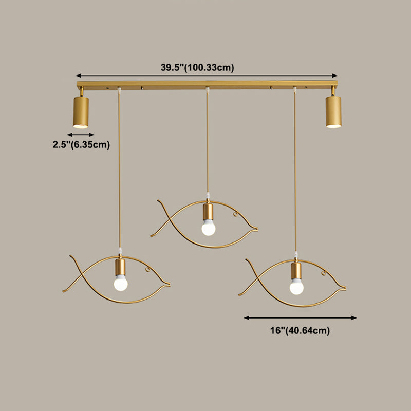 Gold Island Lights Contemporary Metal Island Ideas para cocina