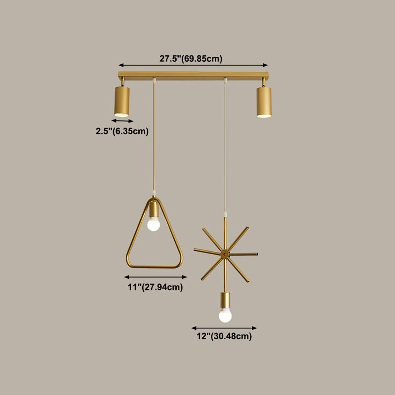 Gold Island Lights Contemporary Metal Island Ideas para cocina