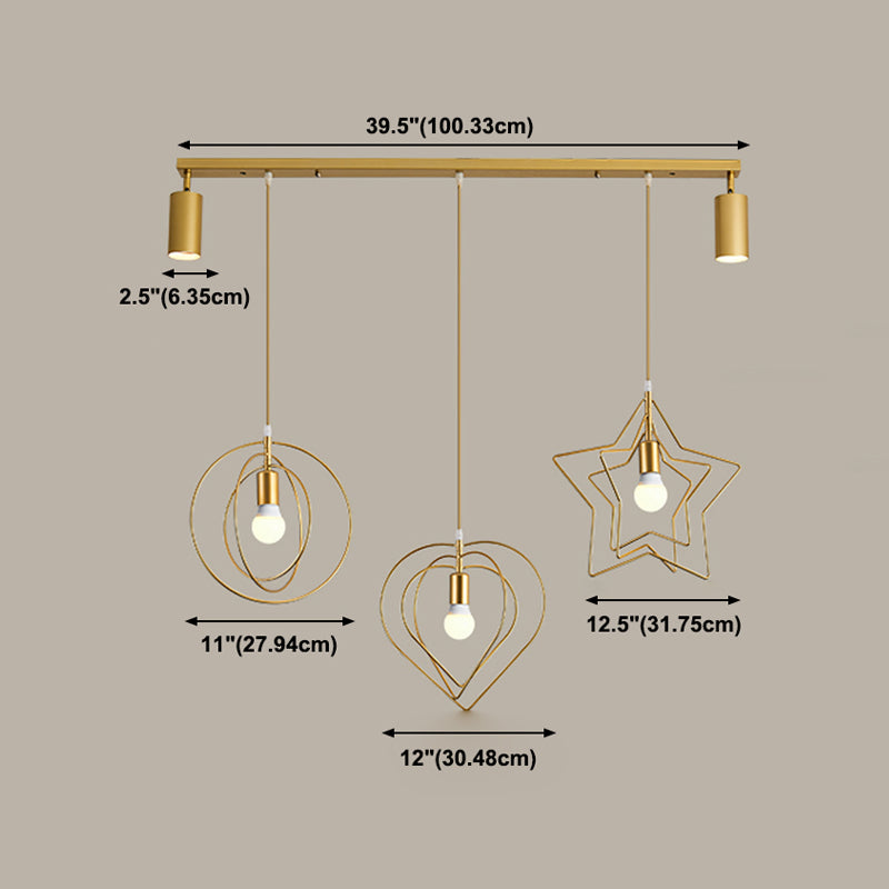 Gold Island Lights Contemporary Metal Island Ideas para cocina
