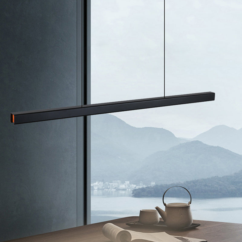 Luces de lámparas de araña de isla LED moderna Oficina de iluminación de islas lineales de minimalismo