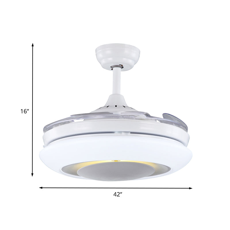 42 "W LED acrylique suspendu la lampe de la lampe moderniste Restaurant de beignet blanc 4 Pares transparentes semi-rince