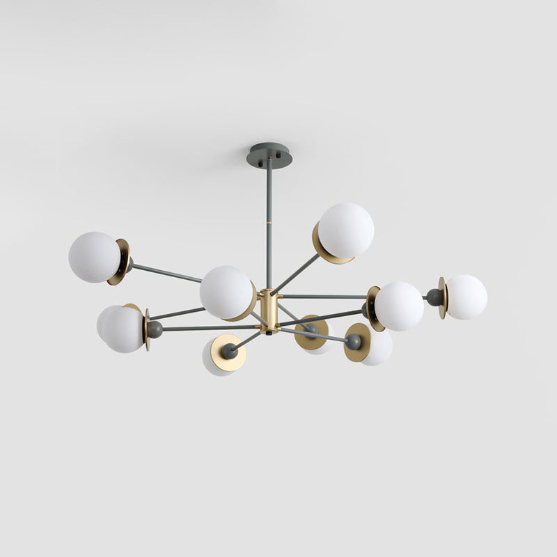 Lampadario bianco lampadario in vetro moderno apparecchio di illuminazione sospesa per sala da pranzo