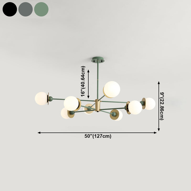 Lampadario bianco lampadario in vetro moderno apparecchio di illuminazione sospesa per sala da pranzo