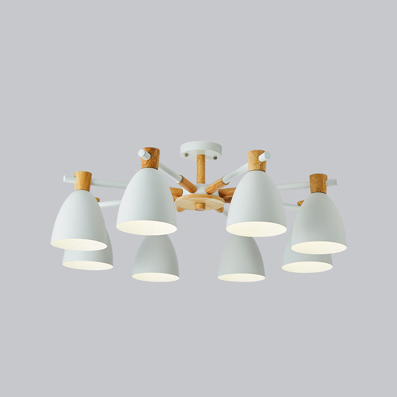 Lampada per soggiorno in legno a campana del lampadario in stile nordico per soggiorno