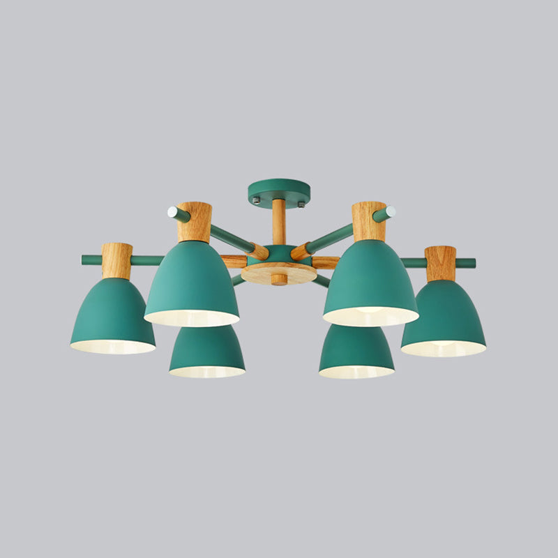 Lampada per soggiorno in legno a campana del lampadario in stile nordico per soggiorno