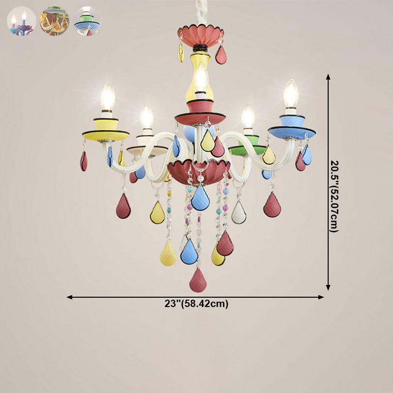 Lamaron lampade a candela del lampadario in metallo multicolore lampada sospesa per soggiorno