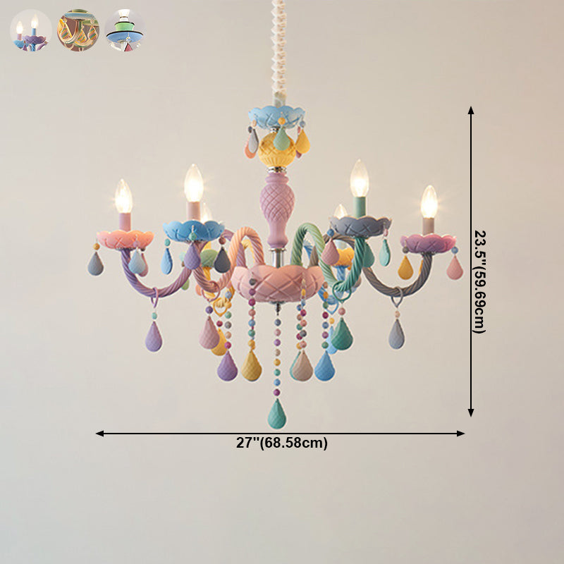 Lamaron lampade a candela del lampadario in metallo multicolore lampada sospesa per soggiorno
