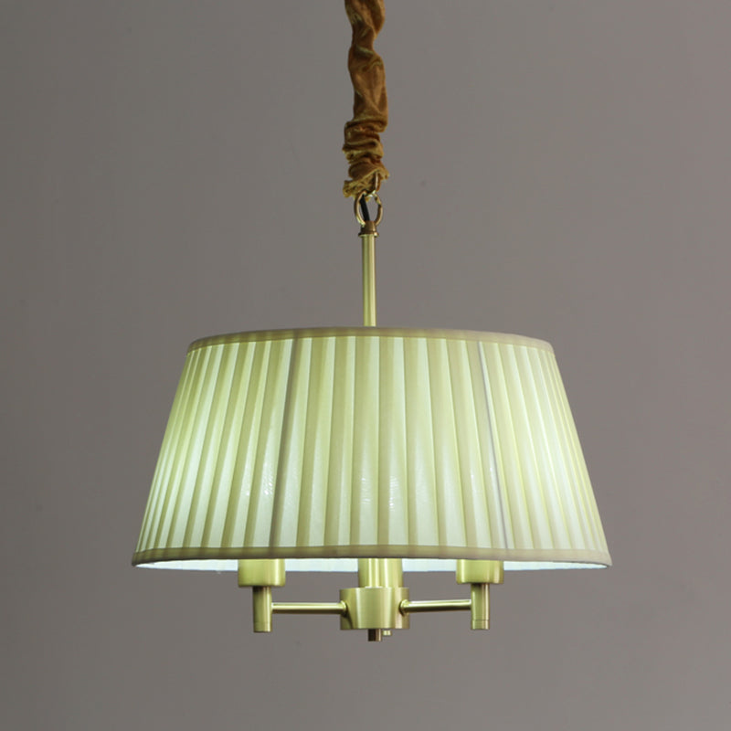 Classic Tapered Chandelier 3-Light Fabric Hanging Light Fixture for Dining Room