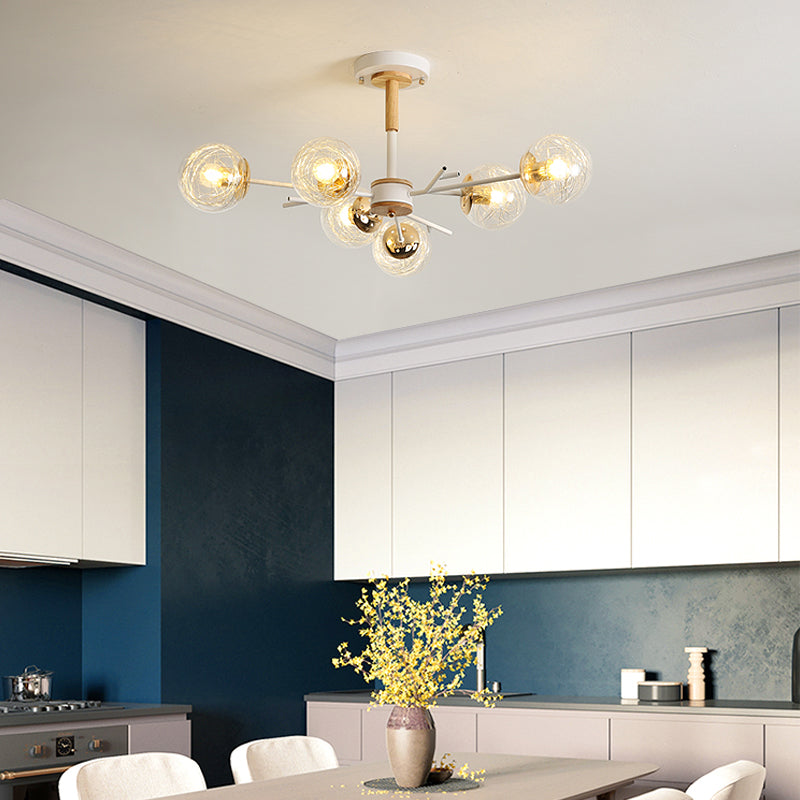 Glass Modern Chandelier Lighting Minimalistic Suspension Light for Dining Room