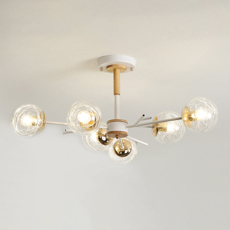 Glass Modern Chandelier Lighting Minimalistic Suspension Light for Dining Room